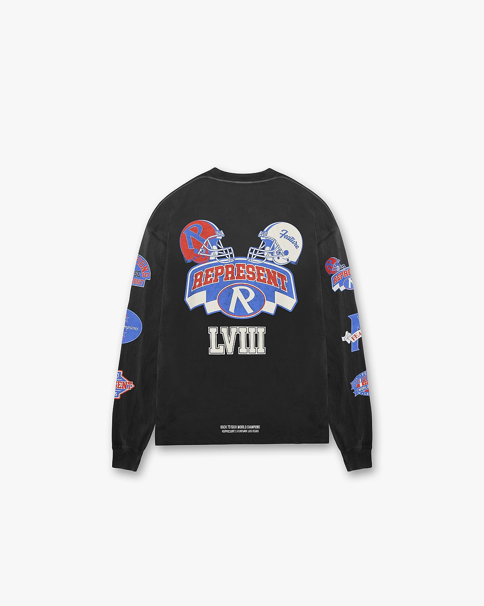 Represent X Feature Champions Long Sleeve T-Shirt - Stained Black
